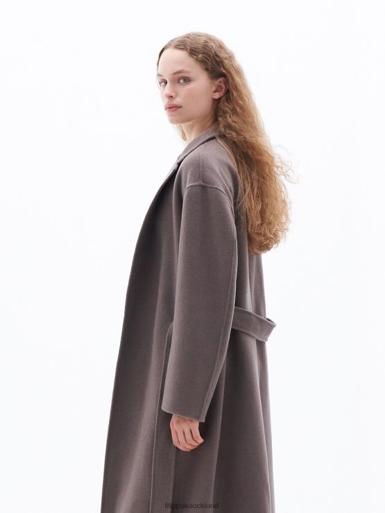 Women Filippa K Dark Taupe Alexa Coat Apparel 66L8424