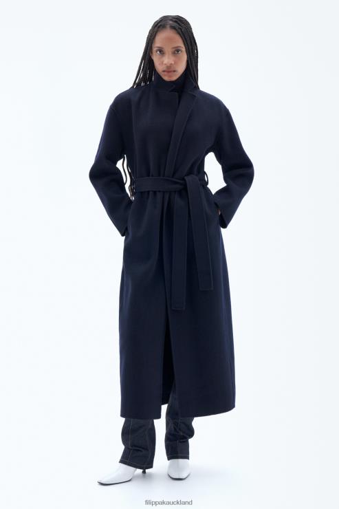 Women Filippa K Navy Alexa Coat Apparel 66L8410