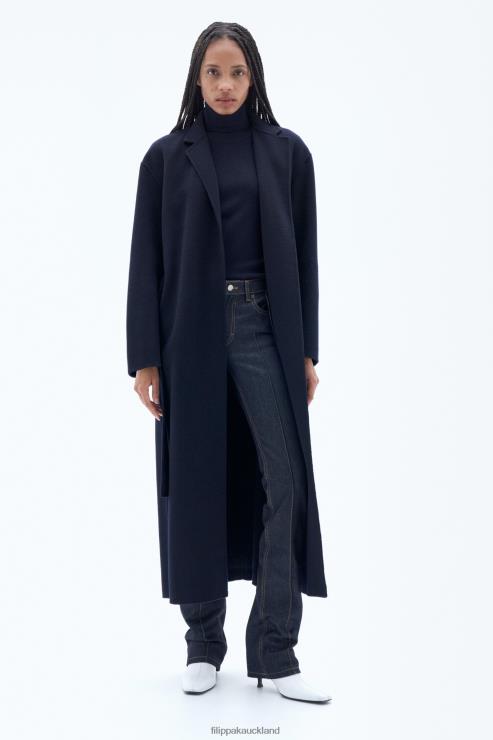 Women Filippa K Navy Alexa Coat Apparel 66L8410