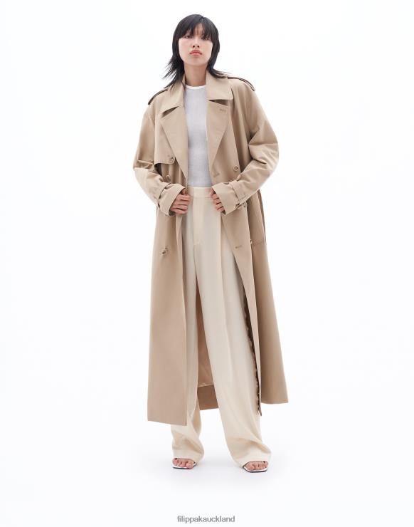 Women Filippa K Sand Beige Trench Coat Apparel 66L8425