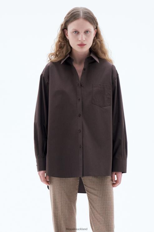 Women Filippa K Dark Chocolate Sammy Shirt Apparel 66L84191