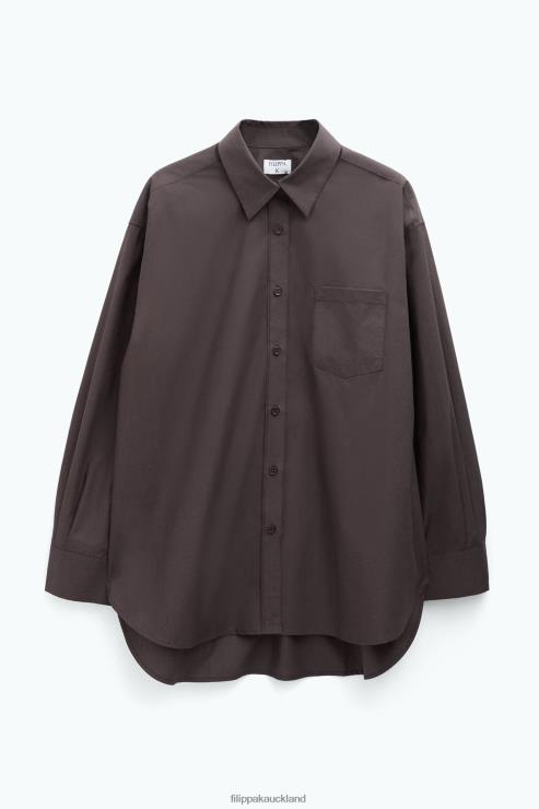 Women Filippa K Dark Chocolate Sammy Shirt Apparel 66L84191