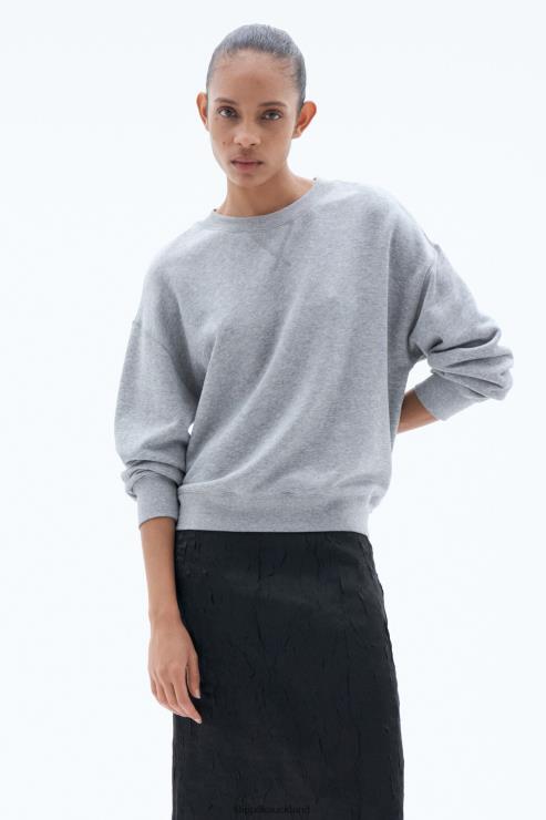 Women Filippa K Light Grey Melange Sweatshirt Apparel 66L84132