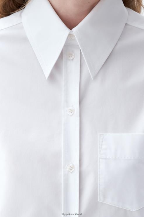 Women Filippa K White Poplin Shirt Apparel 66L84193