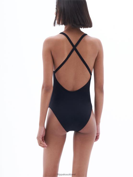 Women Filippa K Black Cross-Back Swimsuit Apparel 66L84246