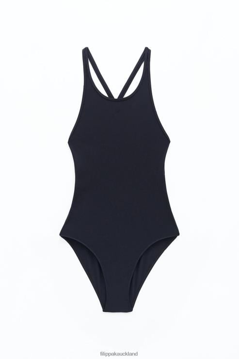 Women Filippa K Black Cross-Back Swimsuit Apparel 66L84246