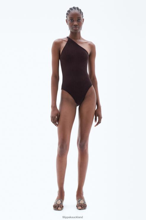 Women Filippa K Purple Brown Asymmetric Swimsuit Apparel 66L84249