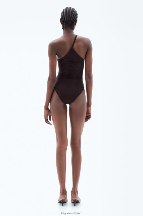 Women Filippa K Purple Brown Asymmetric Swimsuit Apparel 66L84249