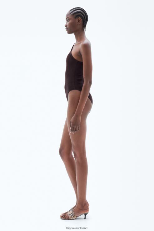 Women Filippa K Purple Brown Asymmetric Swimsuit Apparel 66L84249