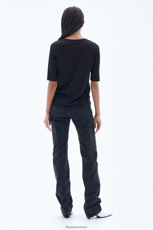 Women Filippa K Black Elena Tee Apparel 66L84159