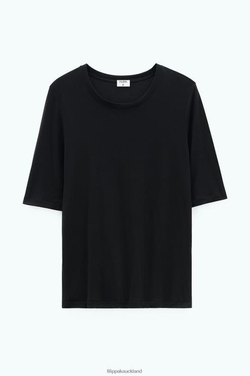 Women Filippa K Black Elena Tee Apparel 66L84159