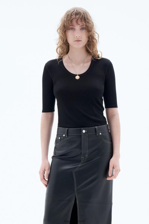 Women Filippa K Black Sheer Wool Tee Apparel 66L8437