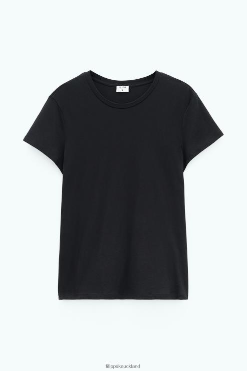 Women Filippa K Black Soft Cotton Tee Apparel 66L84143