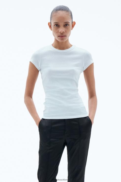 Women Filippa K Ice Blue Fine Rib Tee Apparel 66L84140