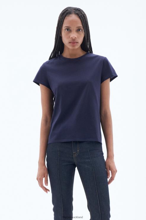 Women Filippa K Navy Soft Cotton Tee Apparel 66L84155