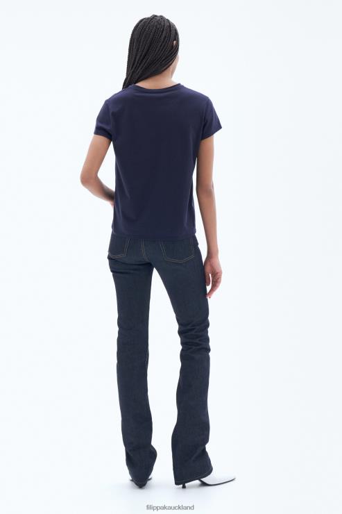 Women Filippa K Navy Soft Cotton Tee Apparel 66L84155