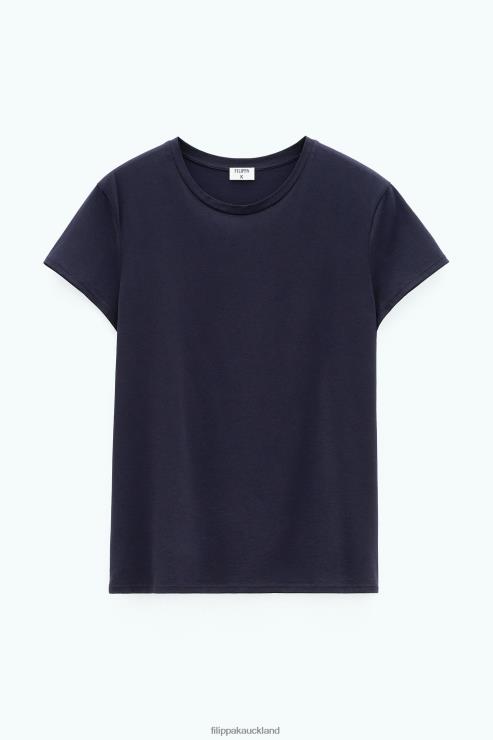 Women Filippa K Navy Soft Cotton Tee Apparel 66L84155