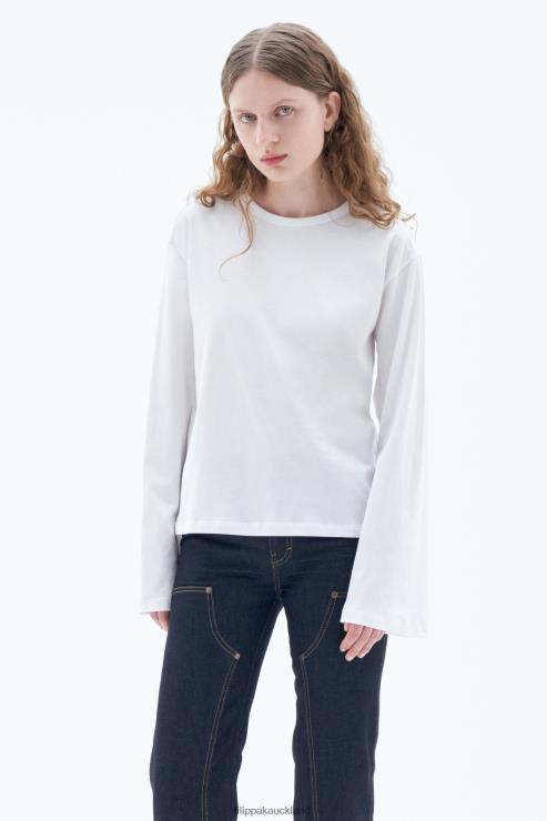 Women Filippa K White Cotton Longsleeve Top Apparel 66L84149