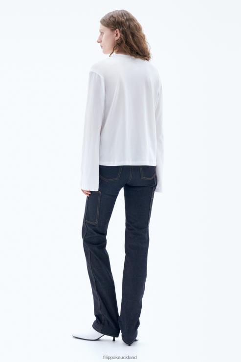 Women Filippa K White Cotton Longsleeve Top Apparel 66L84149