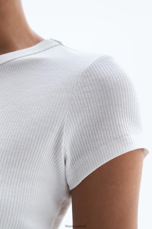 Women Filippa K White Fine Rib Tee Apparel 66L84150