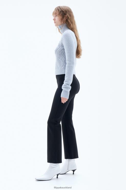 Women Filippa K Black Flared Jersey Trousers Apparel 66L84102