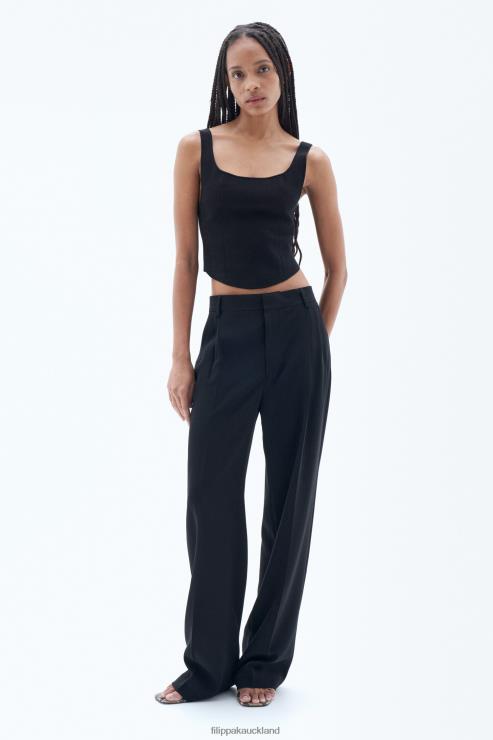 Women Filippa K Black Pleated Trousers Apparel 66L8487