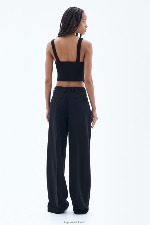 Women Filippa K Black Pleated Trousers Apparel 66L8487