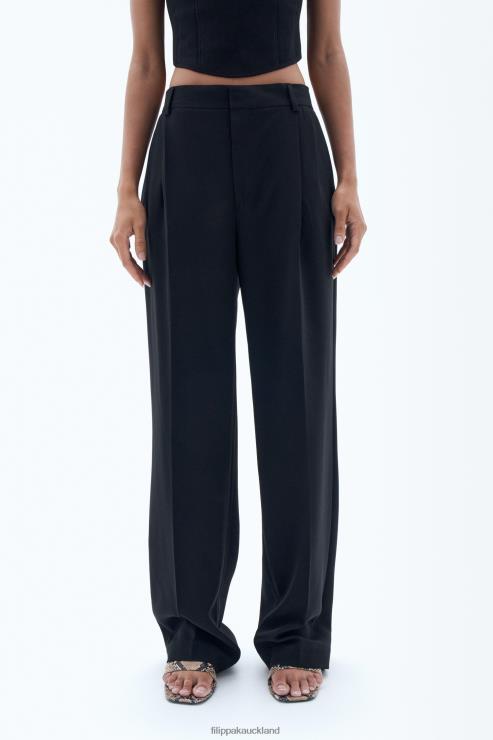 Women Filippa K Black Pleated Trousers Apparel 66L8487