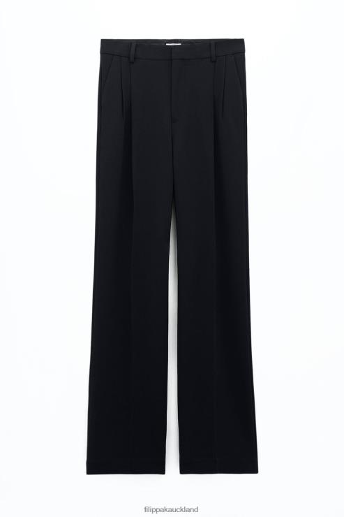 Women Filippa K Black Pleated Trousers Apparel 66L8487