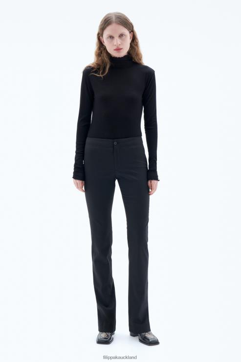 Women Filippa K Black Slim Zip Trousers Apparel 66L8495