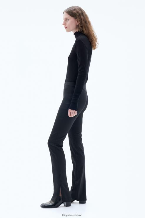 Women Filippa K Black Slim Zip Trousers Apparel 66L8495