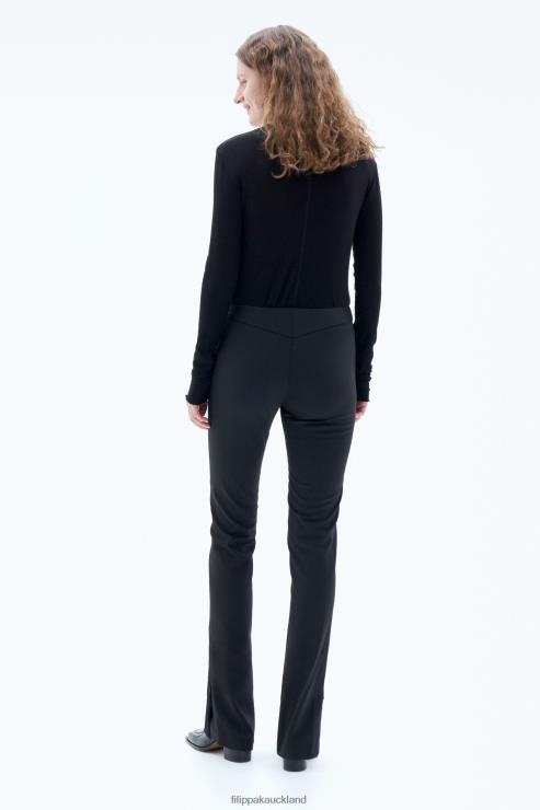 Women Filippa K Black Slim Zip Trousers Apparel 66L8495