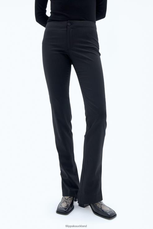 Women Filippa K Black Slim Zip Trousers Apparel 66L8495