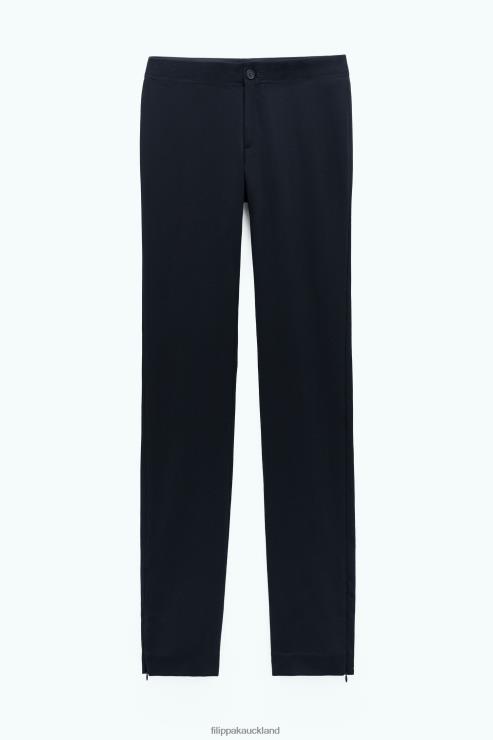 Women Filippa K Black Slim Zip Trousers Apparel 66L8495