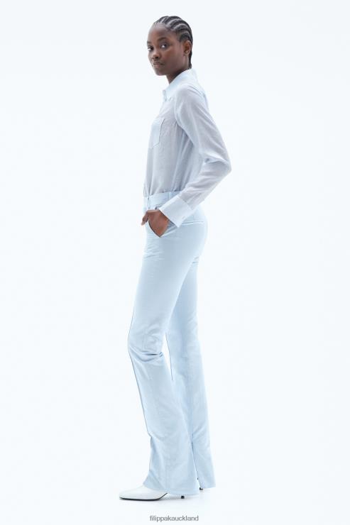 Women Filippa K Ice Blue Slim Trousers Apparel 66L84115