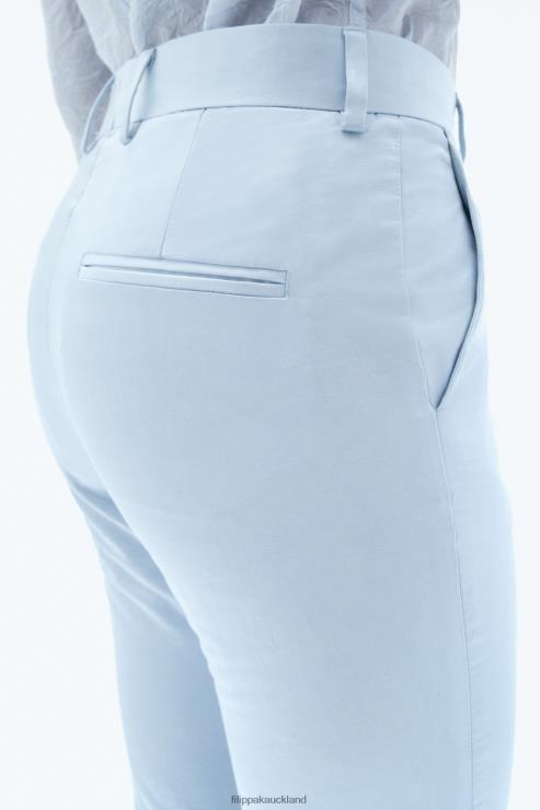 Women Filippa K Ice Blue Slim Trousers Apparel 66L84115