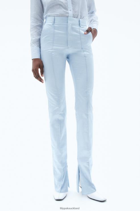 Women Filippa K Ice Blue Slim Trousers Apparel 66L84115