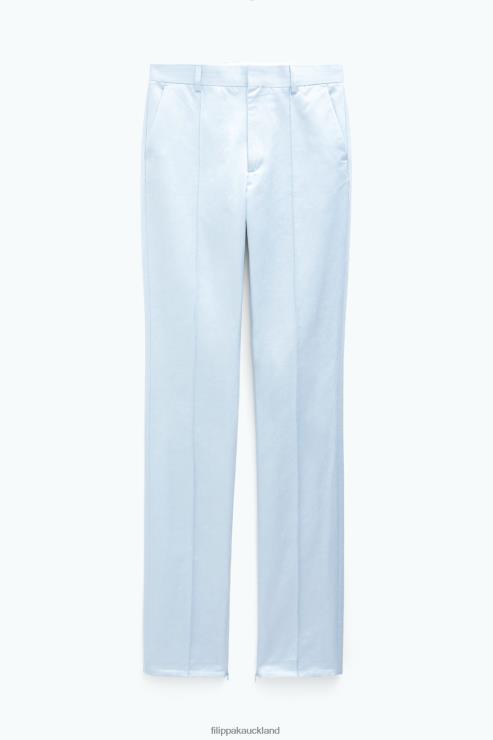 Women Filippa K Ice Blue Slim Trousers Apparel 66L84115