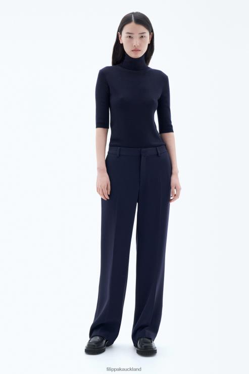 Women Filippa K Navy Hutton Trousers Apparel 66L84111