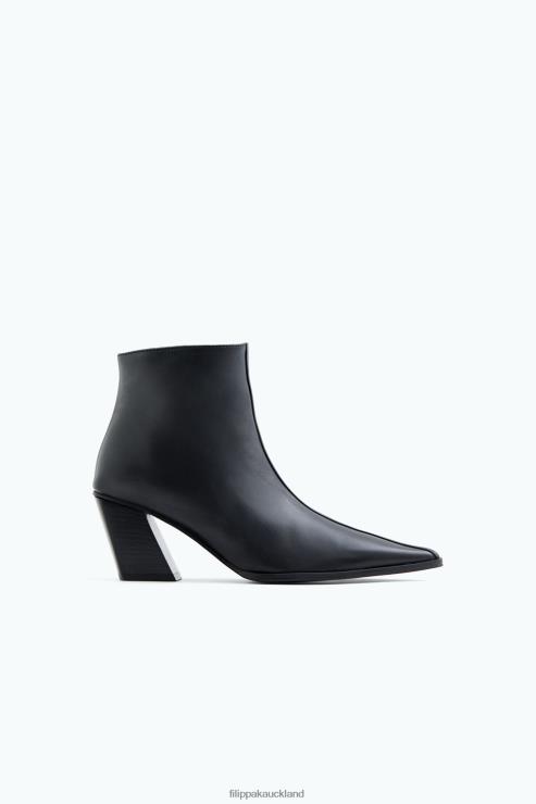 Women Filippa K Black Nappa Pointy Ankle Boots Shoes 66L84452