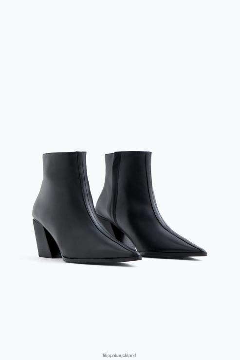 Women Filippa K Black Nappa Pointy Ankle Boots Shoes 66L84452