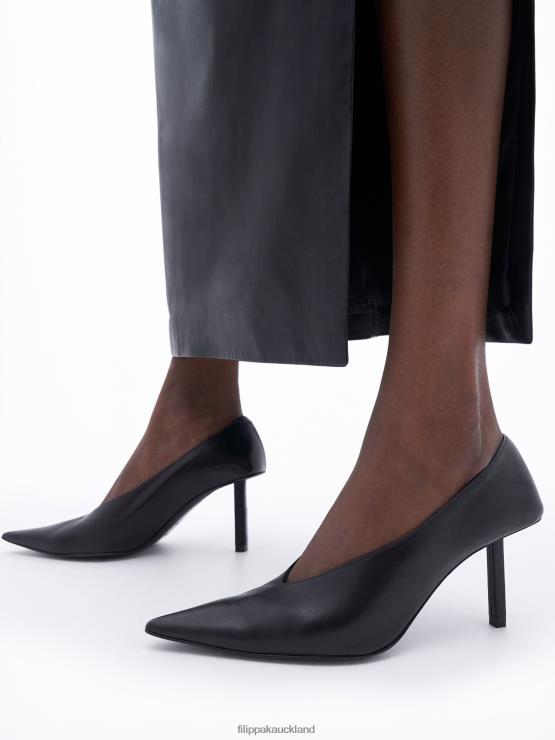 Women Filippa K Black Pointy High Pumps Shoes 66L84445