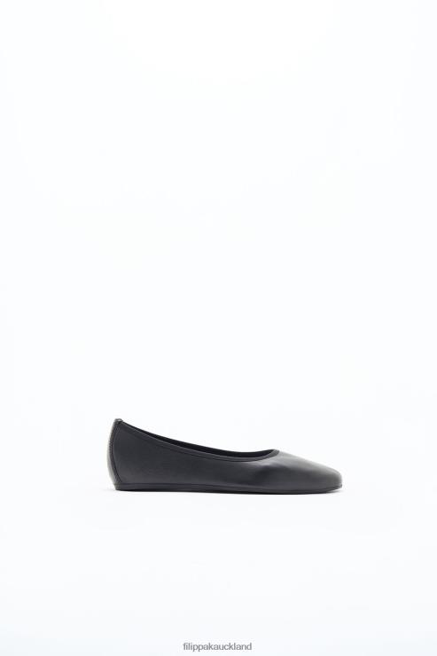 Women Filippa K Black Rey Flats Shoes 66L84454