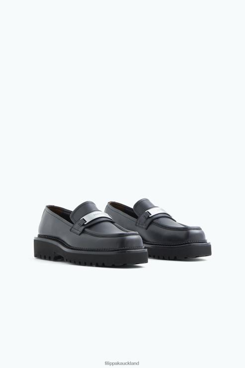 Women Filippa K Black Square Toe Loafers Shoes 66L84442